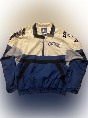 STARTER Kentucky Colorblock Pullover - Blue, Cream & Black